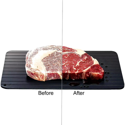 Fast Defrosting Tray Aluminium Alloy Thaw Food Defrosting Tray Frozen Meat Fish Food Tray with Brush Meat Tools KC0044