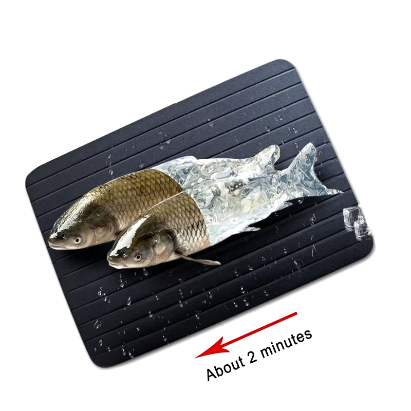 Fast Defrosting Tray Aluminium Alloy Thaw Food Defrosting Tray Frozen Meat Fish Food Tray with Brush Meat Tools KC0044