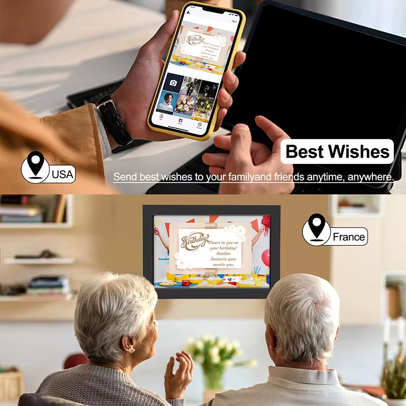 Wifi Digital Photo Frame 10.1 Inch 32GB Smart Digital Picture Frame with 1280X800 IPS HD Touch Screen Digital Frame Gift
